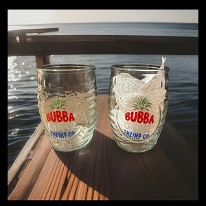 Bubba Gump Shrimp Company Tiki Glass Tumblers (2) Two